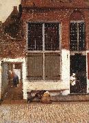 The Little Street (detail)  et VERMEER VAN DELFT, Jan